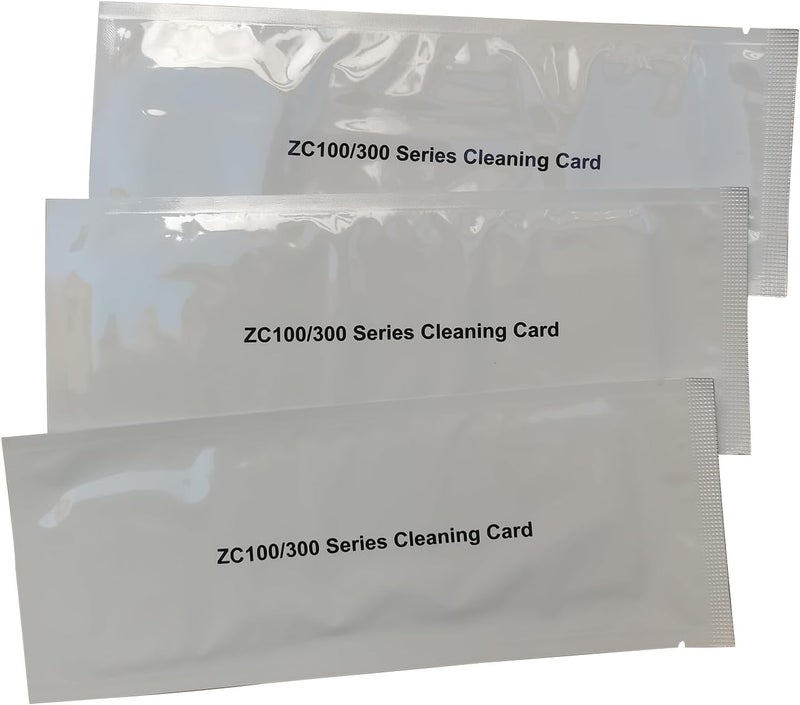 SCDIYEER بطاقة تنظيف لطابعات بطاقات الهوية Zebra ZC100 ZC150 ZC300 ZC350، 3 قطع بطاقة تنظيف للاستخدام الفردي لسهولة الاستخدام - Image 1